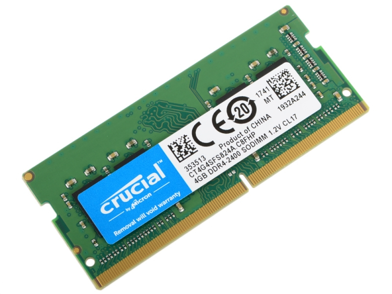 ������ ������ DDR4 4Gb 2400MHz Crucial CT4G4SFS824A PC4-19200 CL17 SO-DIMM 260-pin 1.2� single rank